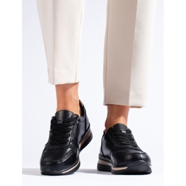 Shelovet black leather trainers 2