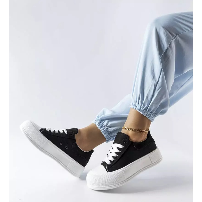 Black platform sneakers from Josseaume 1