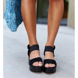 Black wedge sandals from Romani 1