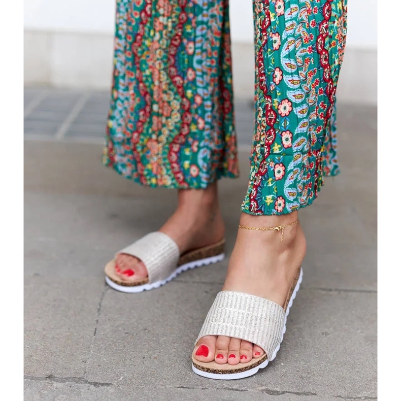 Gold glitter slides from Issiglio golden 1