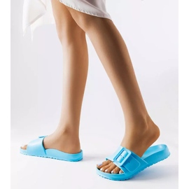 Blue rubber sliders with a buckle from Nelm 2