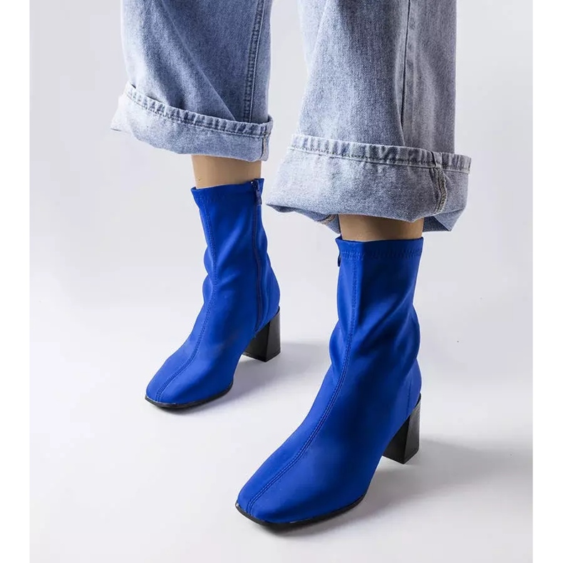 Inna Blue satin ankle boots from Laforgen 1