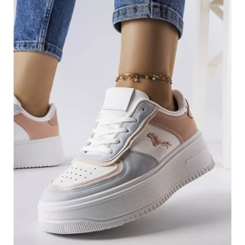 Pink and blue platform sneakers from Gidle white 1