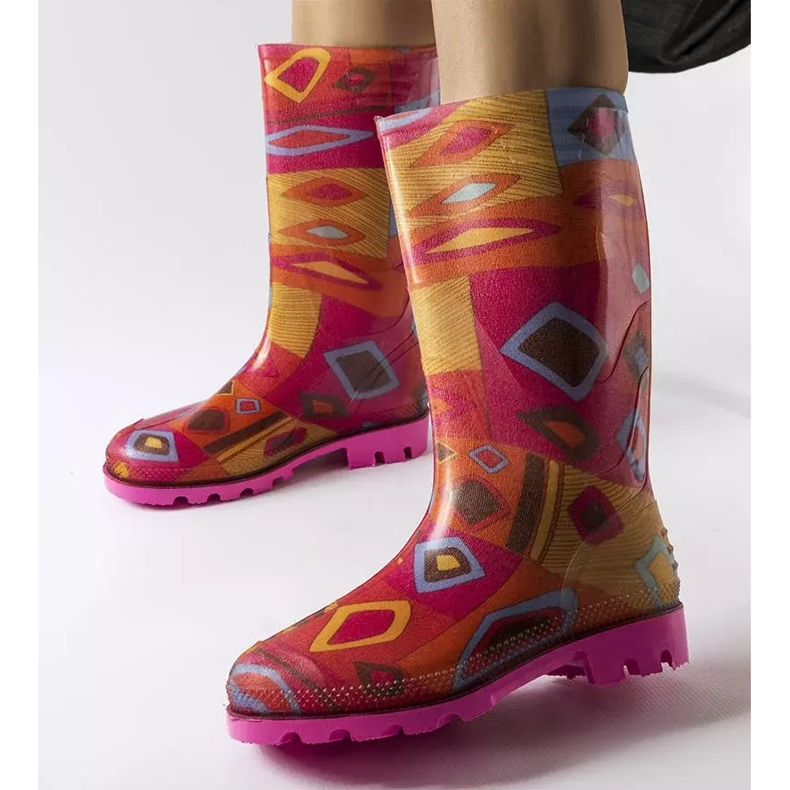 Massby pink wellies for women orange 1 Massby pink wellies for women orange 1