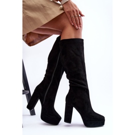 Over-the-knee boots with black heels and platform Baldrema 2
