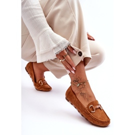 Super Mode Women's Suede Loafers With Decoration Brown Dionira 2 Super Mode Women's Suede Loafers With Decoration Brown Dionira 2