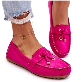 Seastar Classic Suede Moccasins with Fuchsia Decoration pink 4