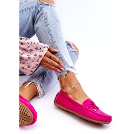 Seastar Classic Suede Moccasins with Fuchsia Decoration pink 3