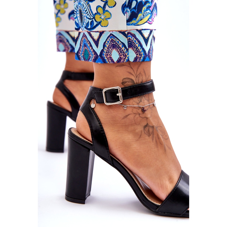 Classic Women's Sandals On Heel Black 1