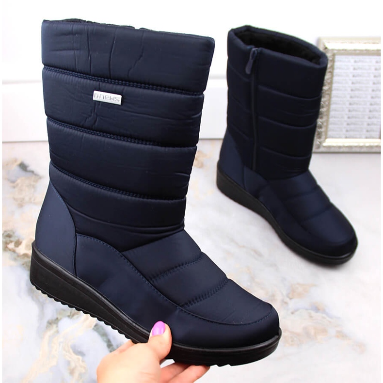 Snow boots women's high navy blue News 5028 1 Snow boots women's high navy blue News 5028 1