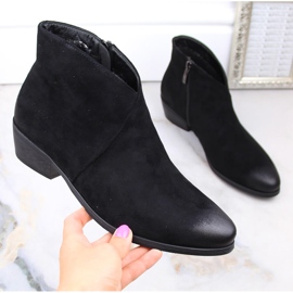 Women's black suede cowboy boots Potocki SZ12188 1