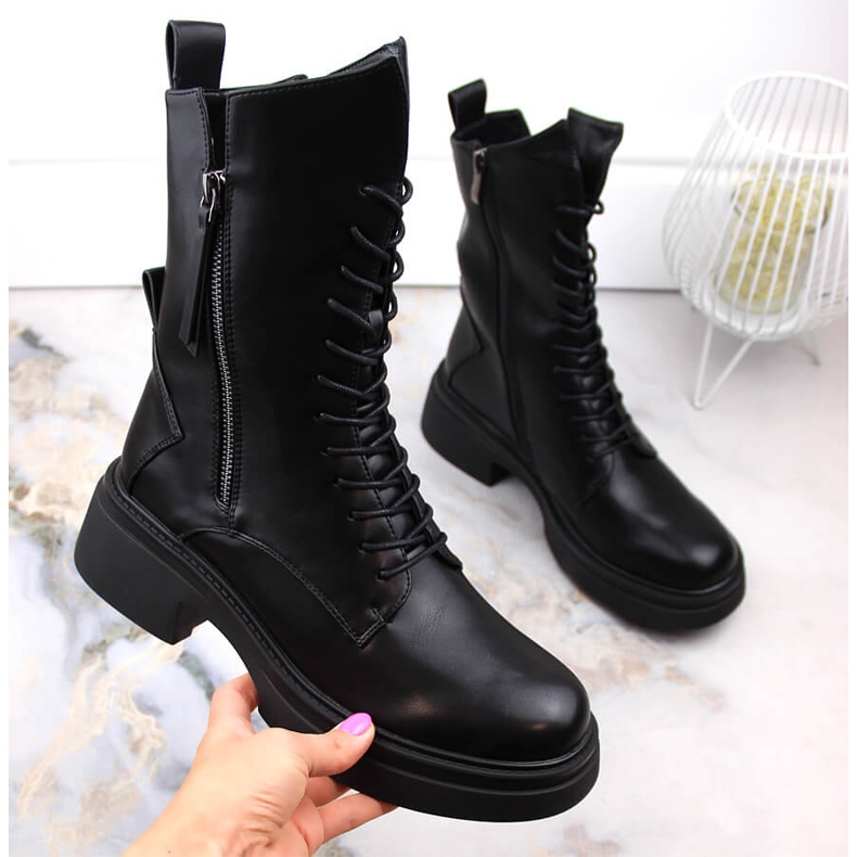 Women's black officer boots D&A S.Barski Premium Collection MR870-23 1 Women's black officer boots D&A S.Barski Premium Collection MR870-23 1