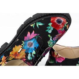 ARS Women's leather shoes on a thick sole with flowers 1163 black 1 ARS Women's leather shoes on a thick sole with flowers 1163 black 1