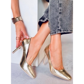 Karen L. GOLD women's high heels golden 1
