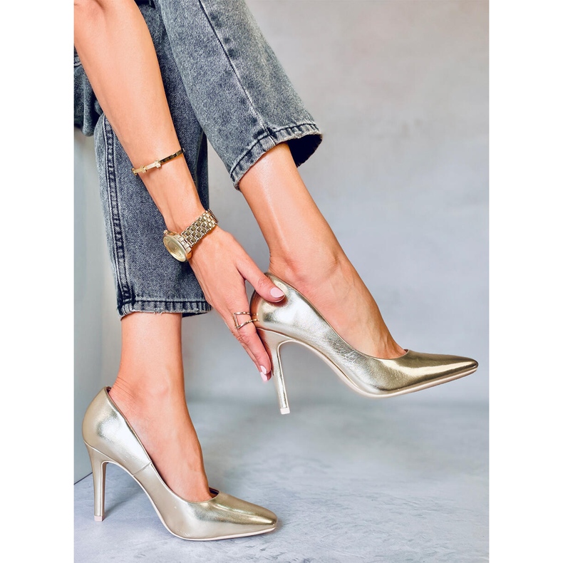 Karen L. GOLD women's high heels golden 2