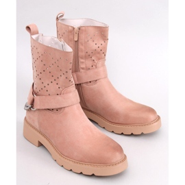 ISSEY openwork ankle boots pink 1