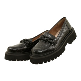 Leather moccasins with decoration Filippo DP4792/23 BK CR black 2