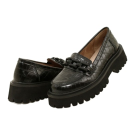 Leather moccasins with decoration Filippo DP4792/23 BK CR black 3