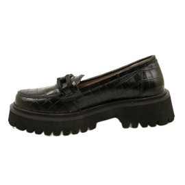 Leather moccasins with decoration Filippo DP4792/23 BK CR black 1