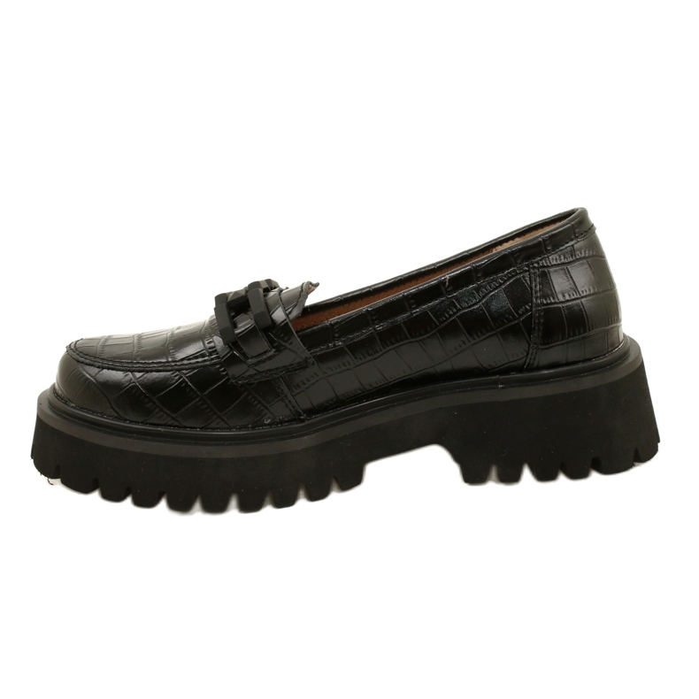 Leather moccasins with decoration Filippo DP4792/23 BK CR black 1