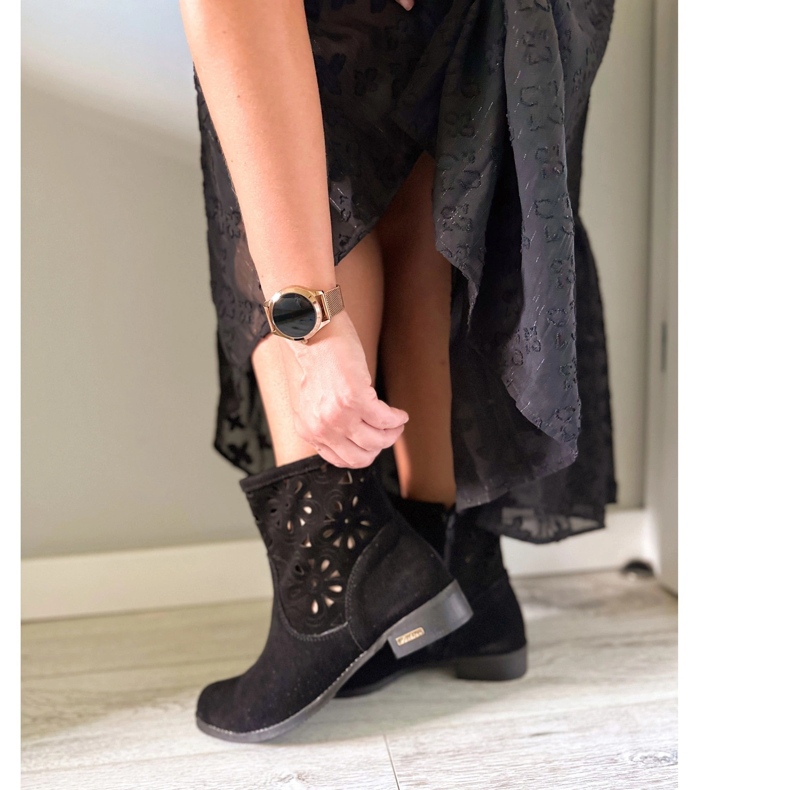 Olivier Comfortable Alice black openwork boots 2