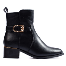 Black low heel boots from Shelovet 1
