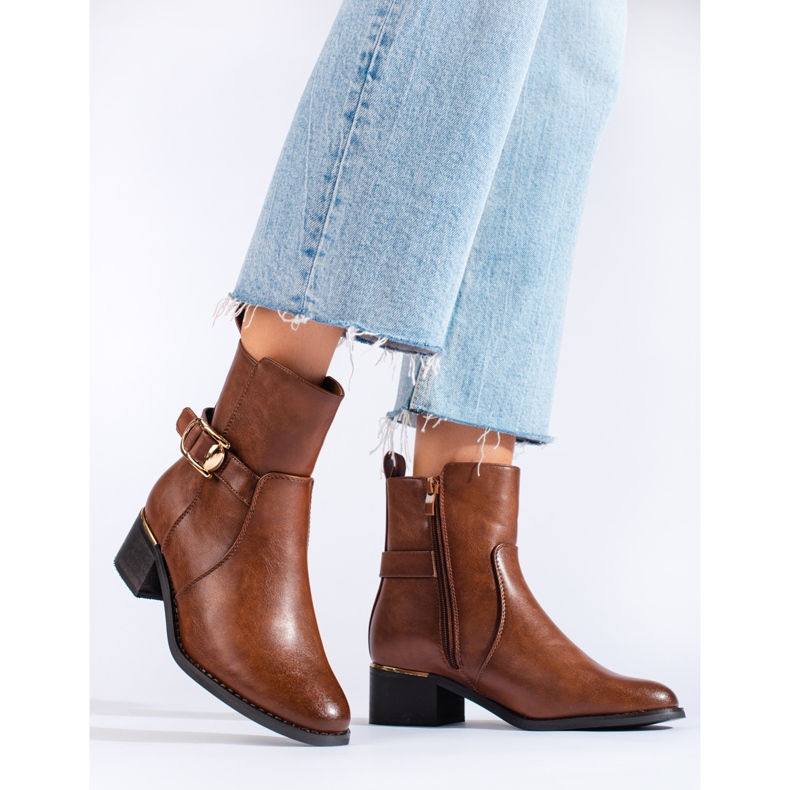 Shelovet brown low heel boots 1 Shelovet brown low heel boots 1