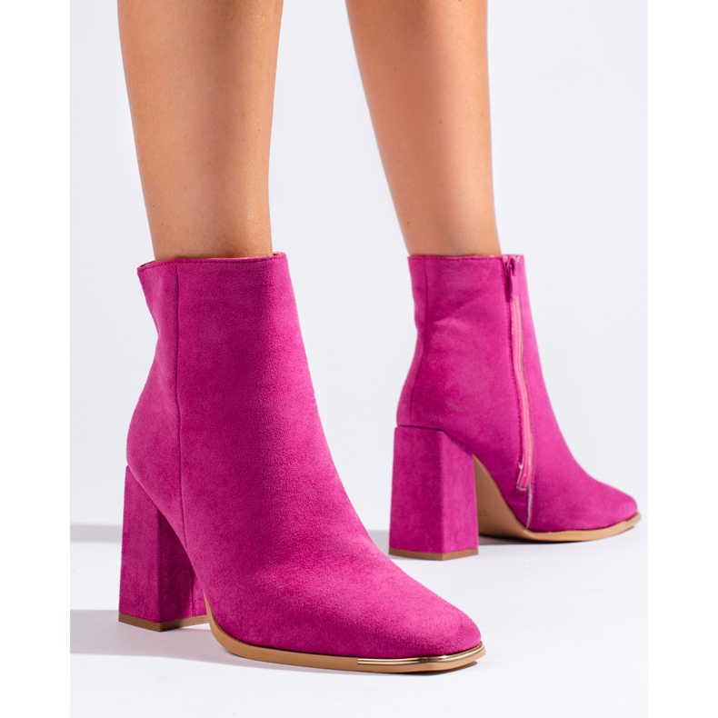 Fuchsia women's boots on the Shelovet post pink 1