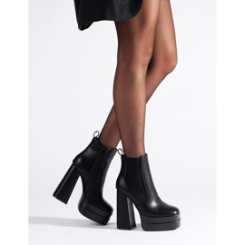 Shelovet black platform boots with elastic band 1