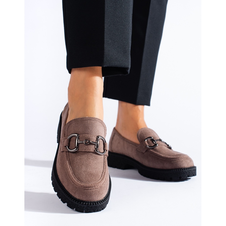 W. Potocki Ladies' dark beige suede loafers from lords Potocki brown 1