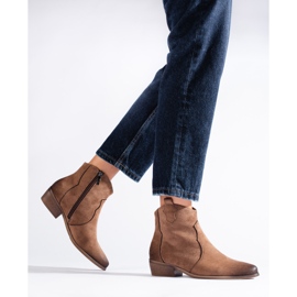 W. Potocki Potocki camel low suede cowboy boots brown 1