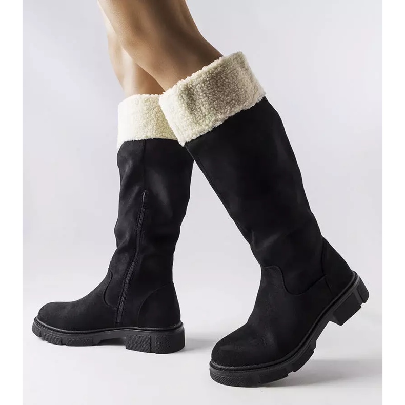 Black eco-suede boots from Erin 1