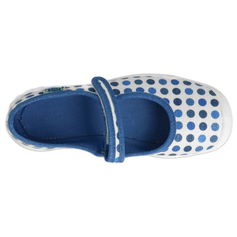 Befado children's slippers with velcro, polka dots 114Y495, blue and white 4