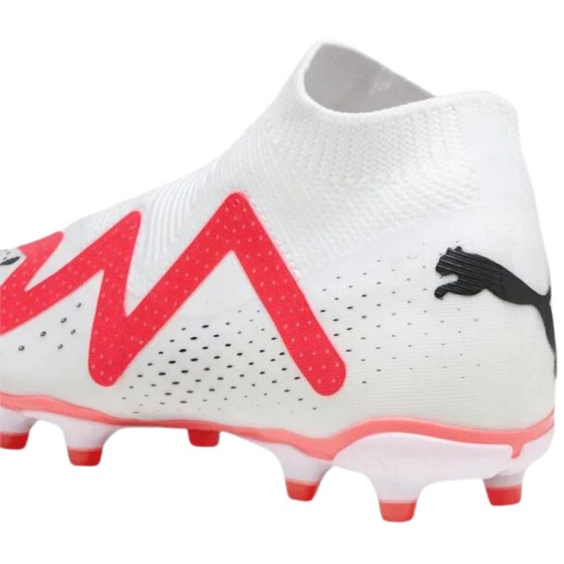 Puma Future Match+ Ll FG/AG 107366 01 white football shoes with sock 2