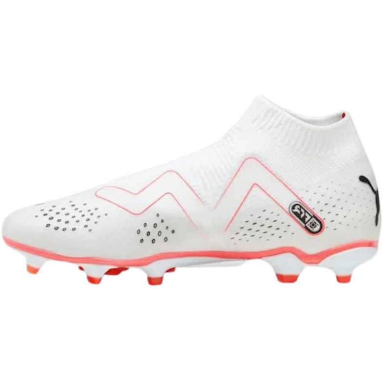 Puma Future Match+ Ll FG/AG 107366 01 white football shoes with sock 4