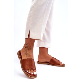 Women's Camel Harmony Leather Slippers brown 3