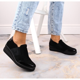 Women's black wedge shoes from Sergio Leone 1