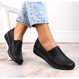 Leather women's shoes, slip-on black Helios 350 2 Leather women's shoes, slip-on black Helios 350 2