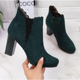Women's insulated ankle boots, green Jezzi FAF125-12 2