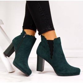 Women's insulated ankle boots, green Jezzi FAF125-12 1