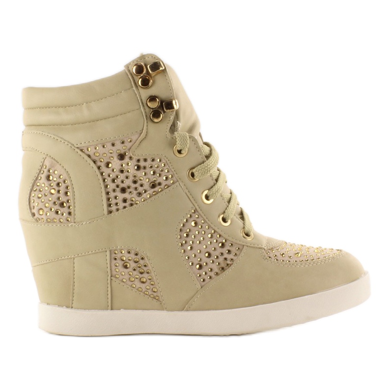 Sneakers with hooks 8073 beige 1