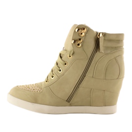 Sneakers with hooks 8073 beige 2