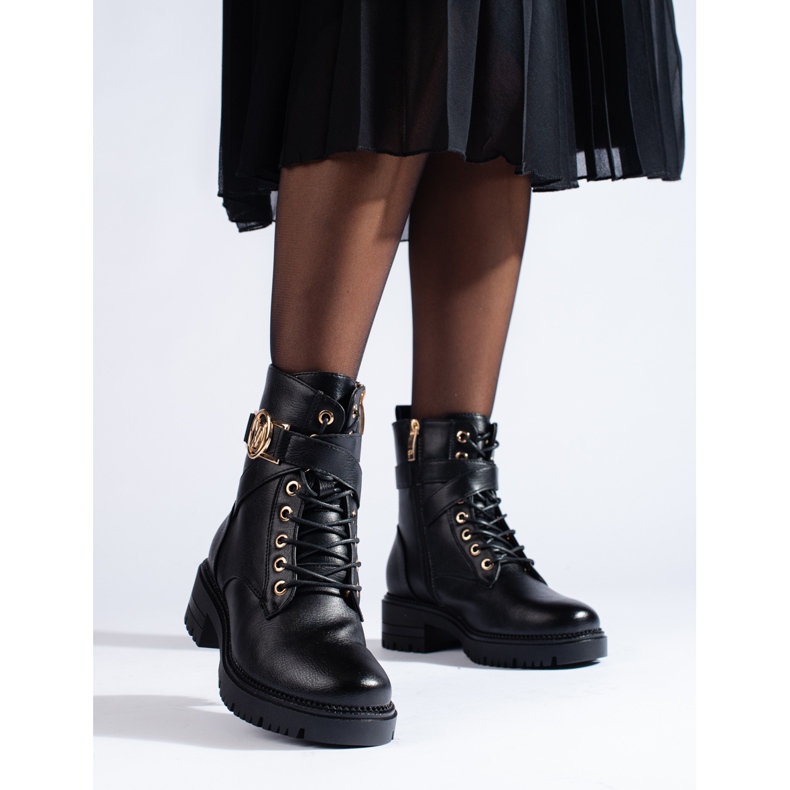 W. Potocki Potocki women's workwear made of ecological leather black 1