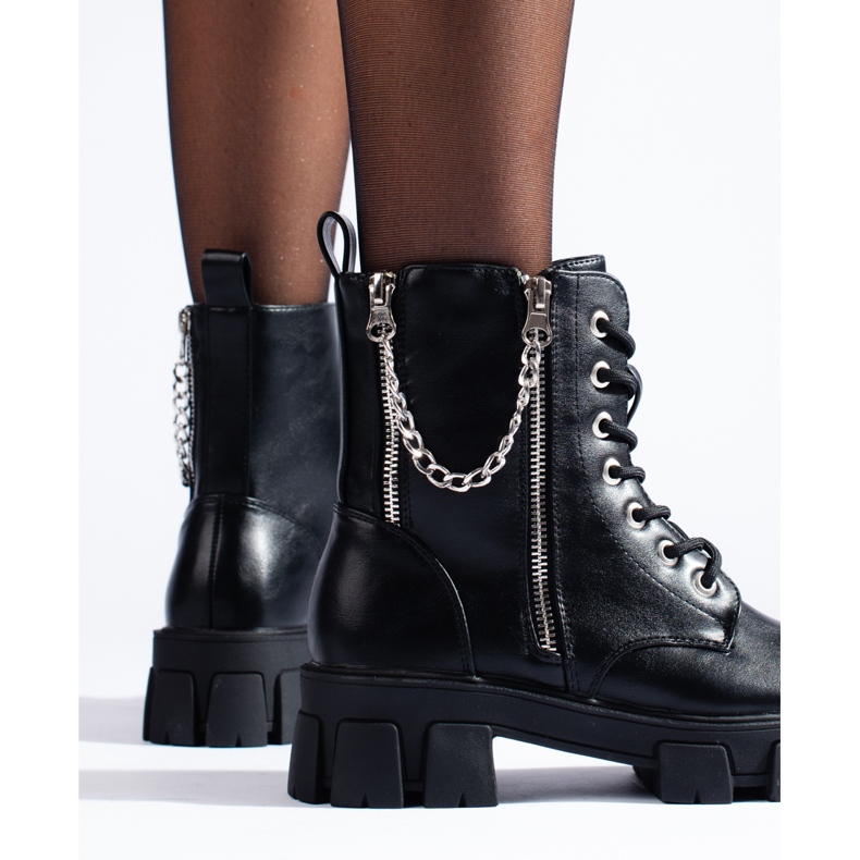 Women's Shelovet workers made of ecological leather with a chain black 2