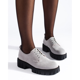 Women's suede lace-up shoes Shelovet black 2