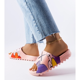 Pink flip-flops with tread and Lindale prints 2