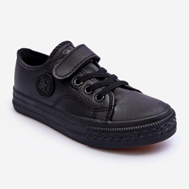 PE1 Children's Velcro Sneakers Black Delmara 1