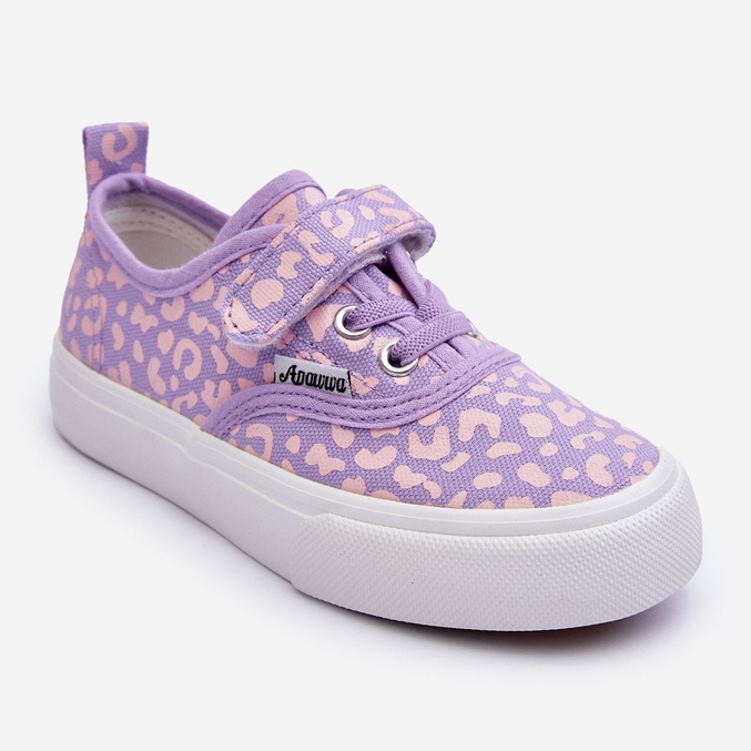 PA1 Patterned Velcro Children's Sneakers Purple Talirena violet 1