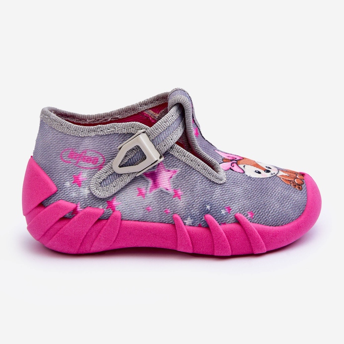 BEFADO S.A. Befado Squirrels Slippers Shoes 110P467 Gray and Pink 2