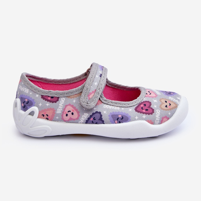 BEFADO S.A. Children's ballerina slippers Befado Hearts 114X516 Gray grey 2 BEFADO S.A. Children's ballerina slippers Befado Hearts 114X516 Gray grey 2